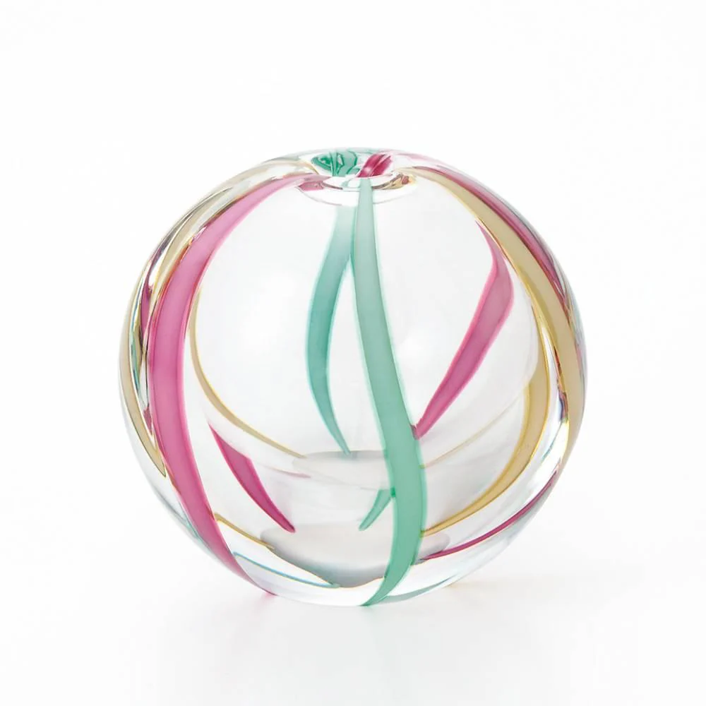 Aderia Colorful Glass Temari Ball Small Flower Vase 65mm