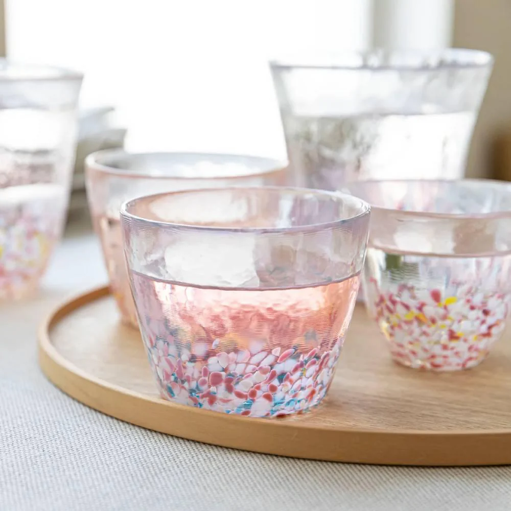 Aderia Handmade Sakura Design Drinking Glasses 190ml (Pair Set) - Image 3