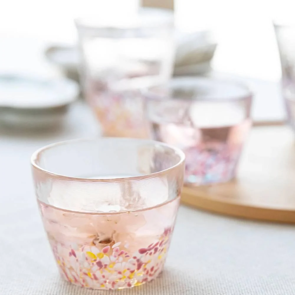 Aderia Handmade Sakura Design Drinking Glasses 190ml (Pair Set) - Image 4