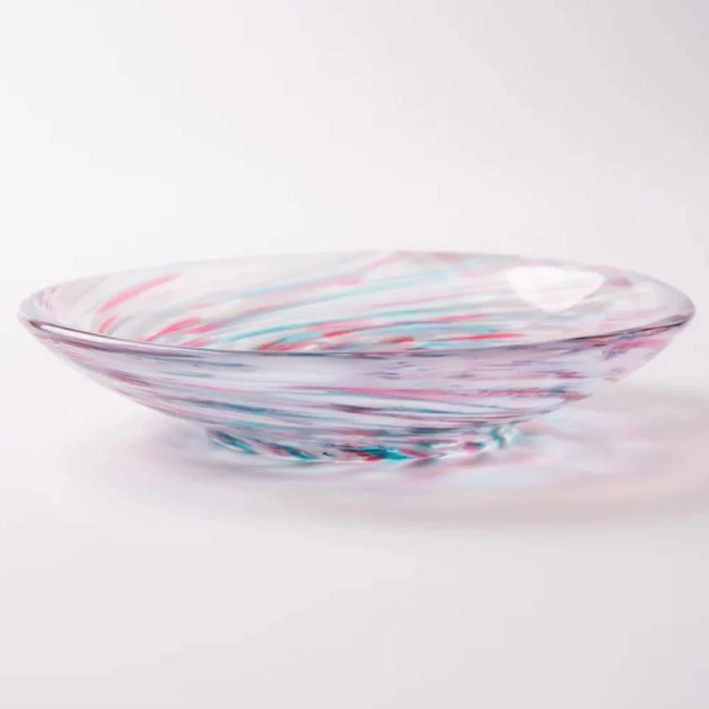 Aderia Handmade Small Glass Plate Colorful Spiral Design 100mm - Image 4