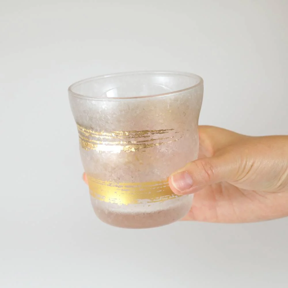 Aderia Premium Gold Pattern Frosted Old Fashioned Rocks Glass 335ml - Image 3
