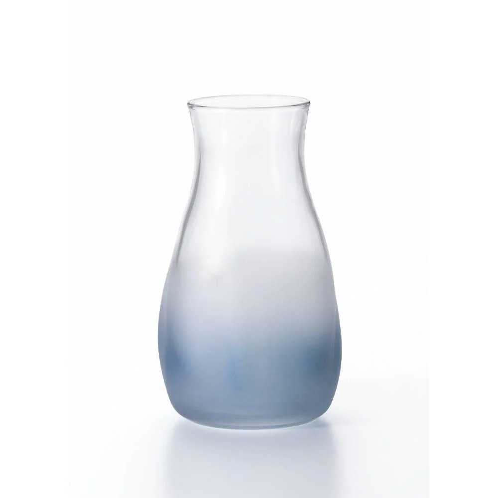 Aderia Tebineri Small Glass Flower Vase Frosted Blue Finish 129mm