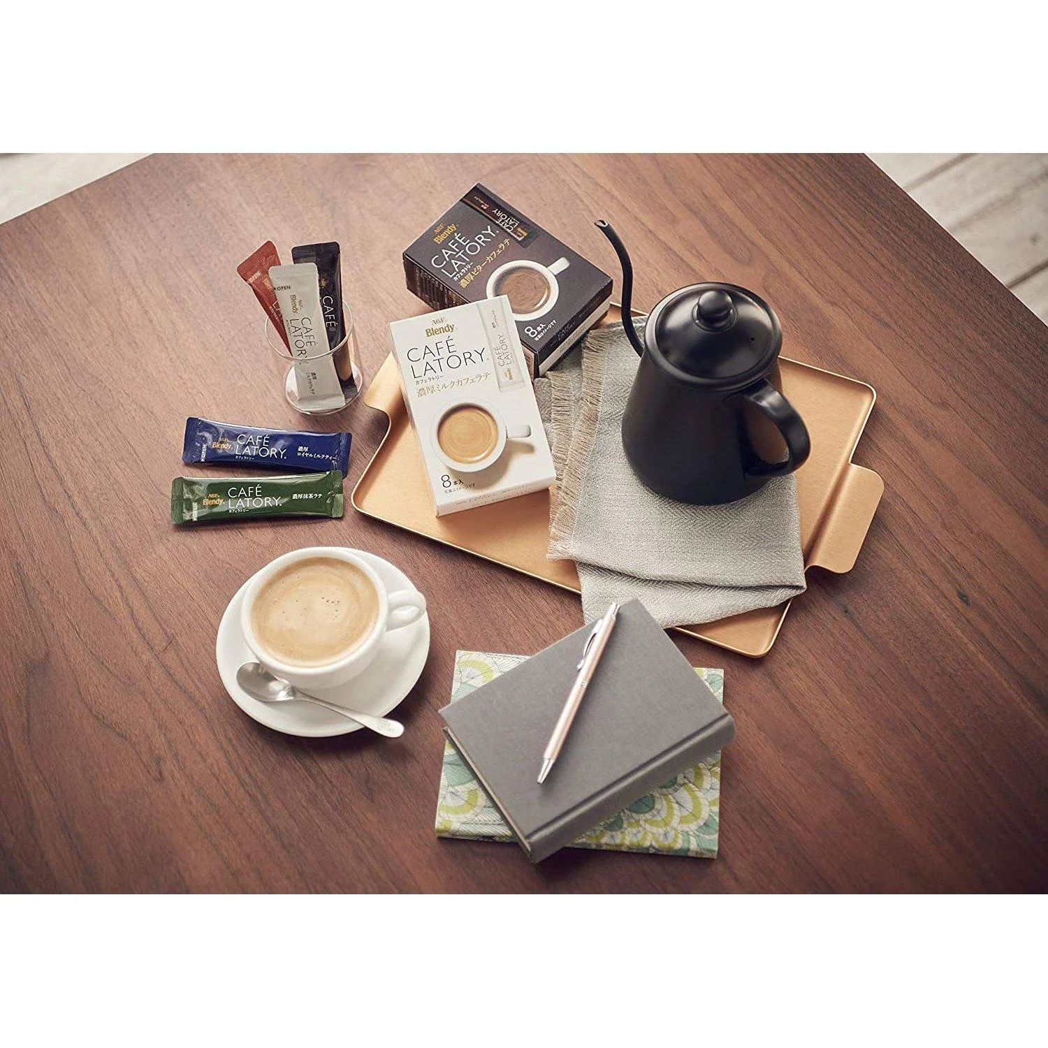 AGF Blendy Cafe Latory Instant Tea and Coffee Assortment Box 100 Sticks - Image 4