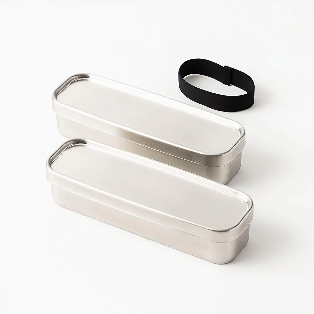 Kobo Aizawa Rectangular Slim Two-Tier Lunch Box Stainless Steel Bento Box 700ml - Image 3