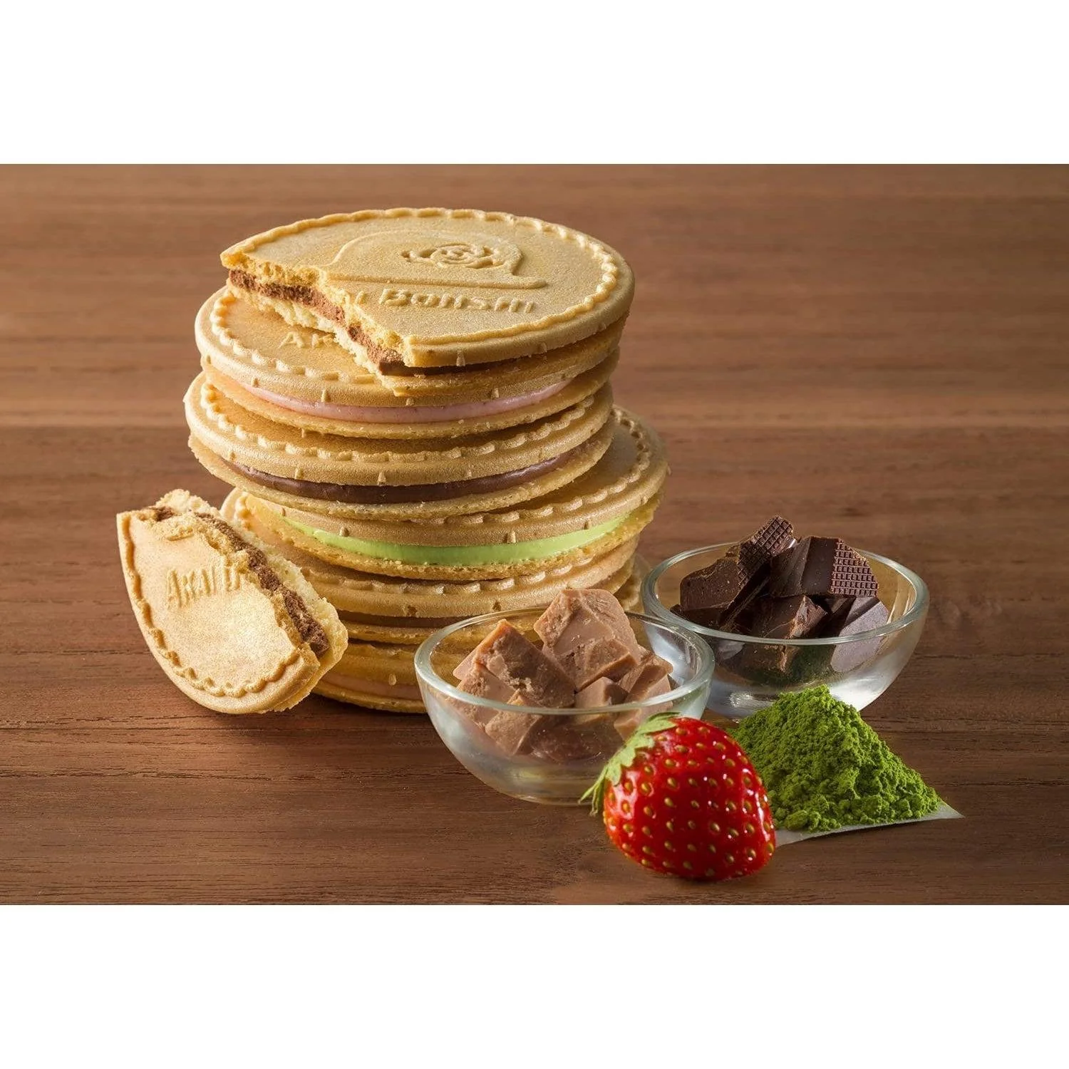 Akai Bohshi Whipped Chocolate Sandwich Biscuits 4 Assorted Flavors 20 Pieces - Image 4
