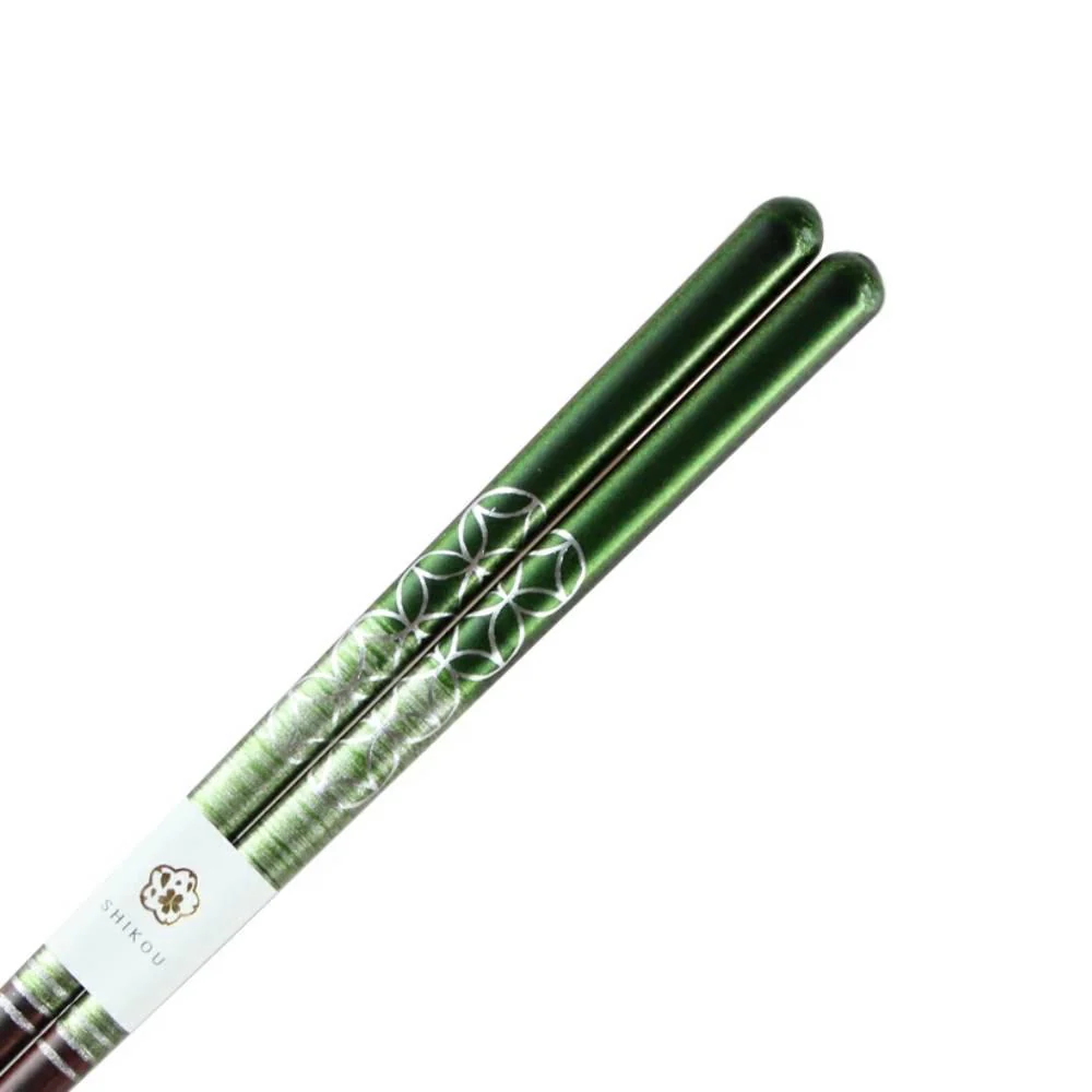 Aoba Dishwasher Safe Chopsticks Shippo Pattern Dark Green 23cm - Image 2