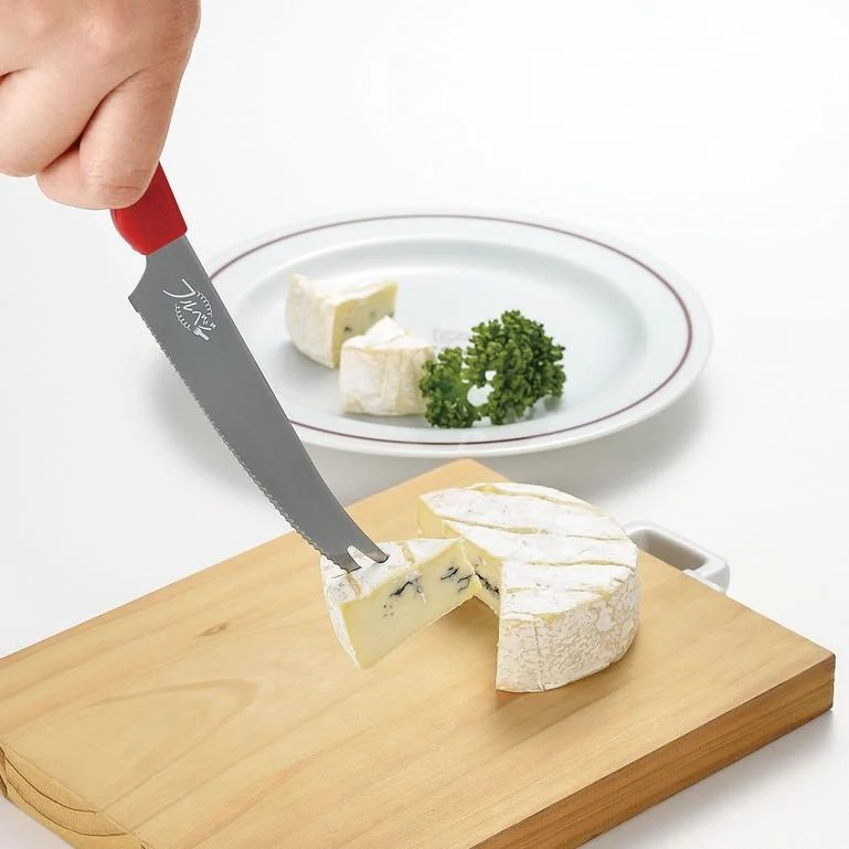 Shimomura Curved Serrated Bar Knife Tomato & Cheese Pronged Knife 230mm - Image 2