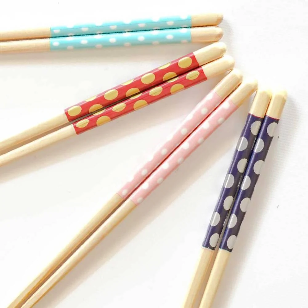 Children's Chopsticks Dishwasher Safe Truly Non-Slip Polka Dot 18cm - Image 4
