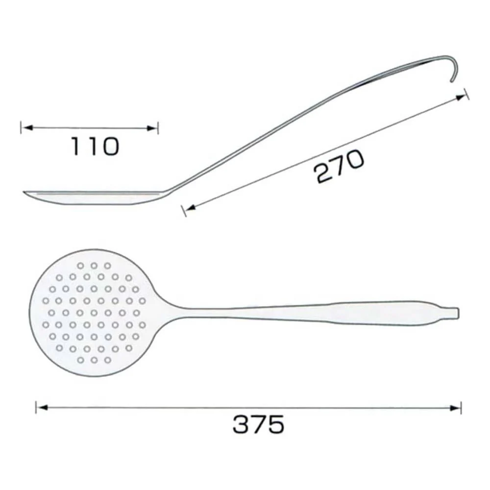 Durable One-Piece Skimmer Spoon Stainless Steel Skimmer 270mm - Image 3