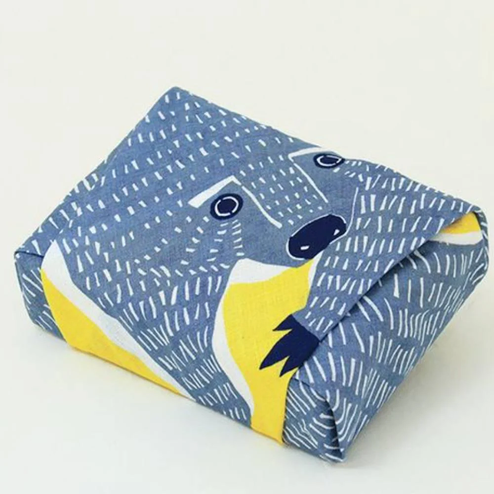 Furoshiki Bear Design Colorful Cotton Wrapping Cloth Book Cover 50cm - Image 2