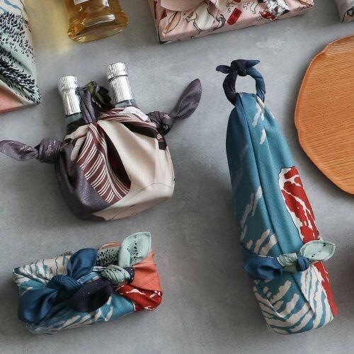 Furoshiki Red Fuji Ukiyo-e Art Cotton Wrapping Cloth 48x48cm - Image 5