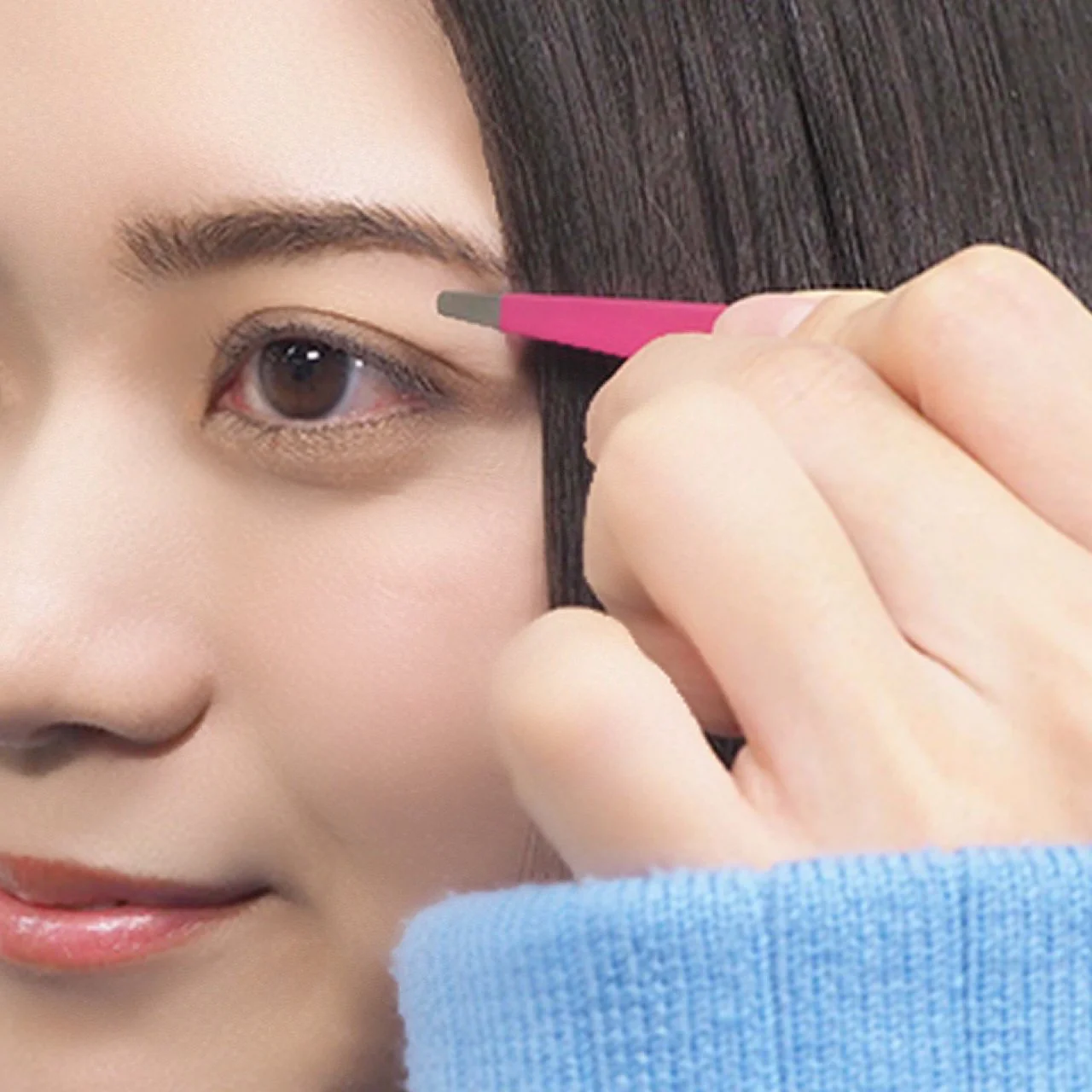 Green Bell Japanese Rounded Tip Tweezers Pink 95mm - Image 3