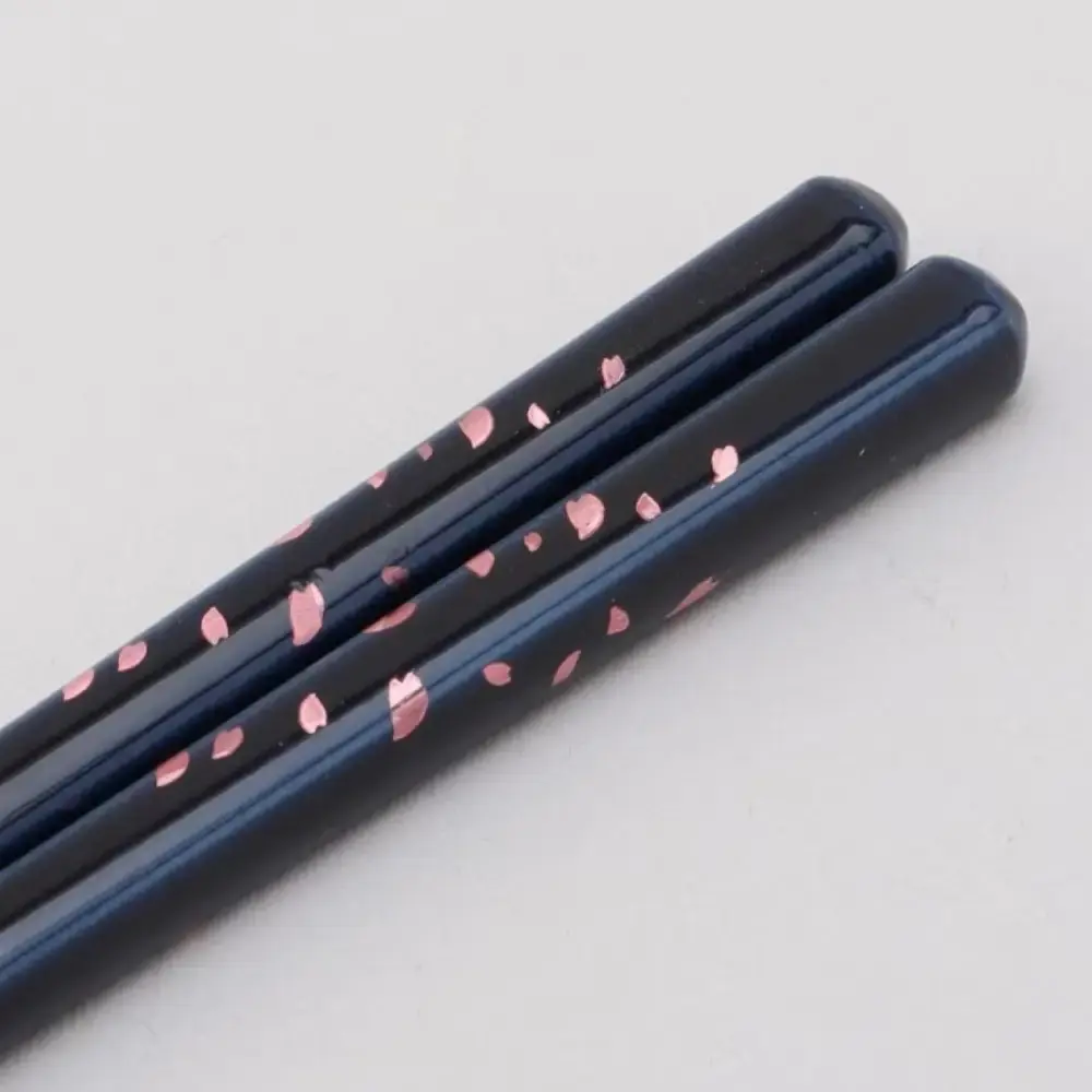Handcrafted Wooden Chopsticks Non-Slip Cherry Blossom Blue Pattern 23cm - Image 5