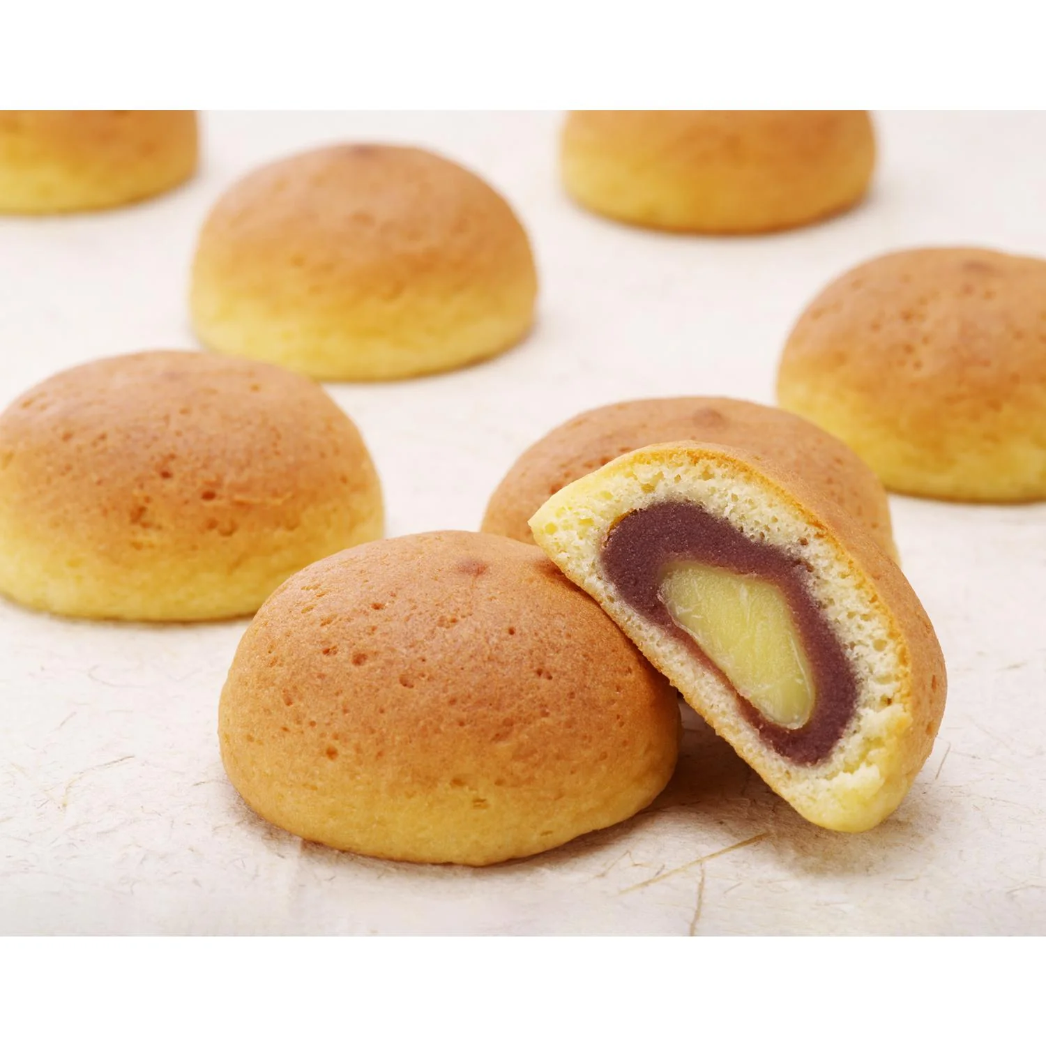 Hatada Hime no Tsuki Custard & Sweet Red Bean Paste Filled Bun (Pack of 10) - Image 2