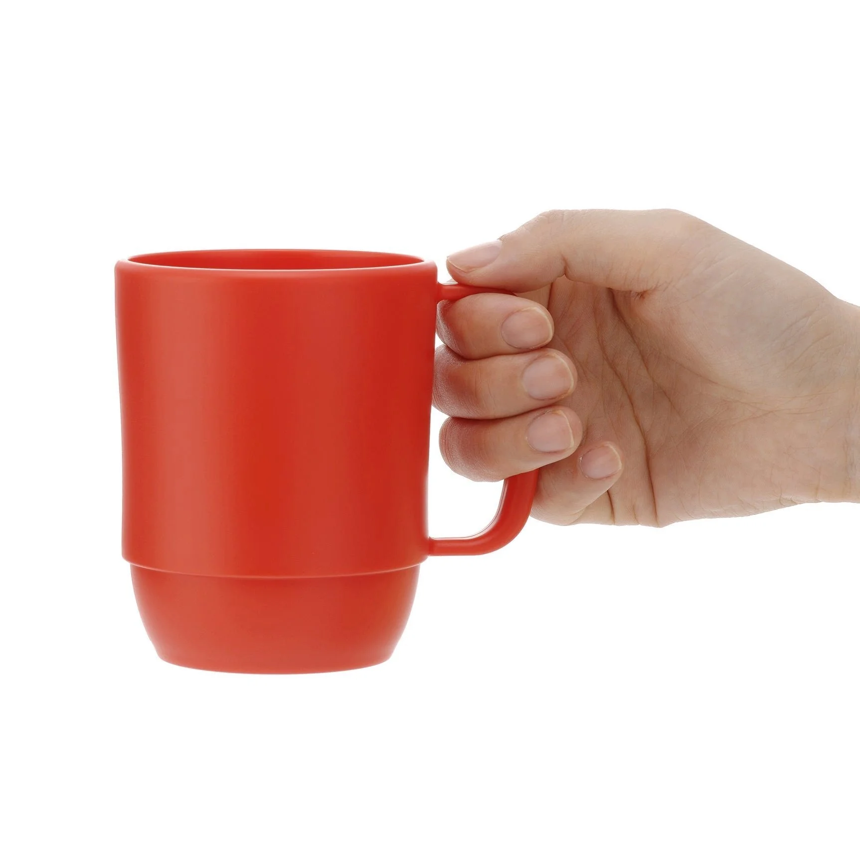 Inomata Microwavable Plastic Coffee Mug Hot Beverage Cup Red 350ml - Image 3