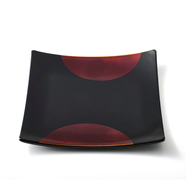 Isuke Squared Sandalwood Lacquered Plate Sun & Moon - Image 2
