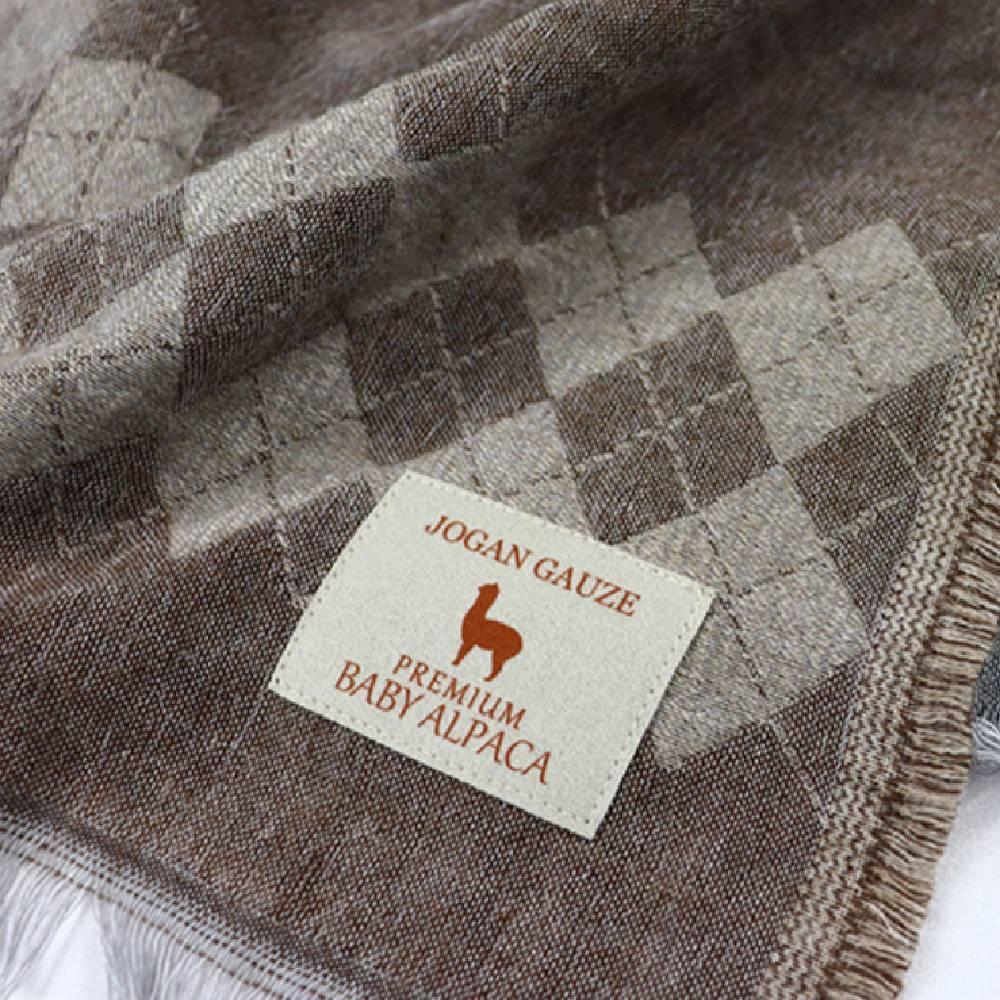 Jogan Baby Alpaca Wool Brown Double Layer Scarf Winter Wrap 38×180cm - Image 4