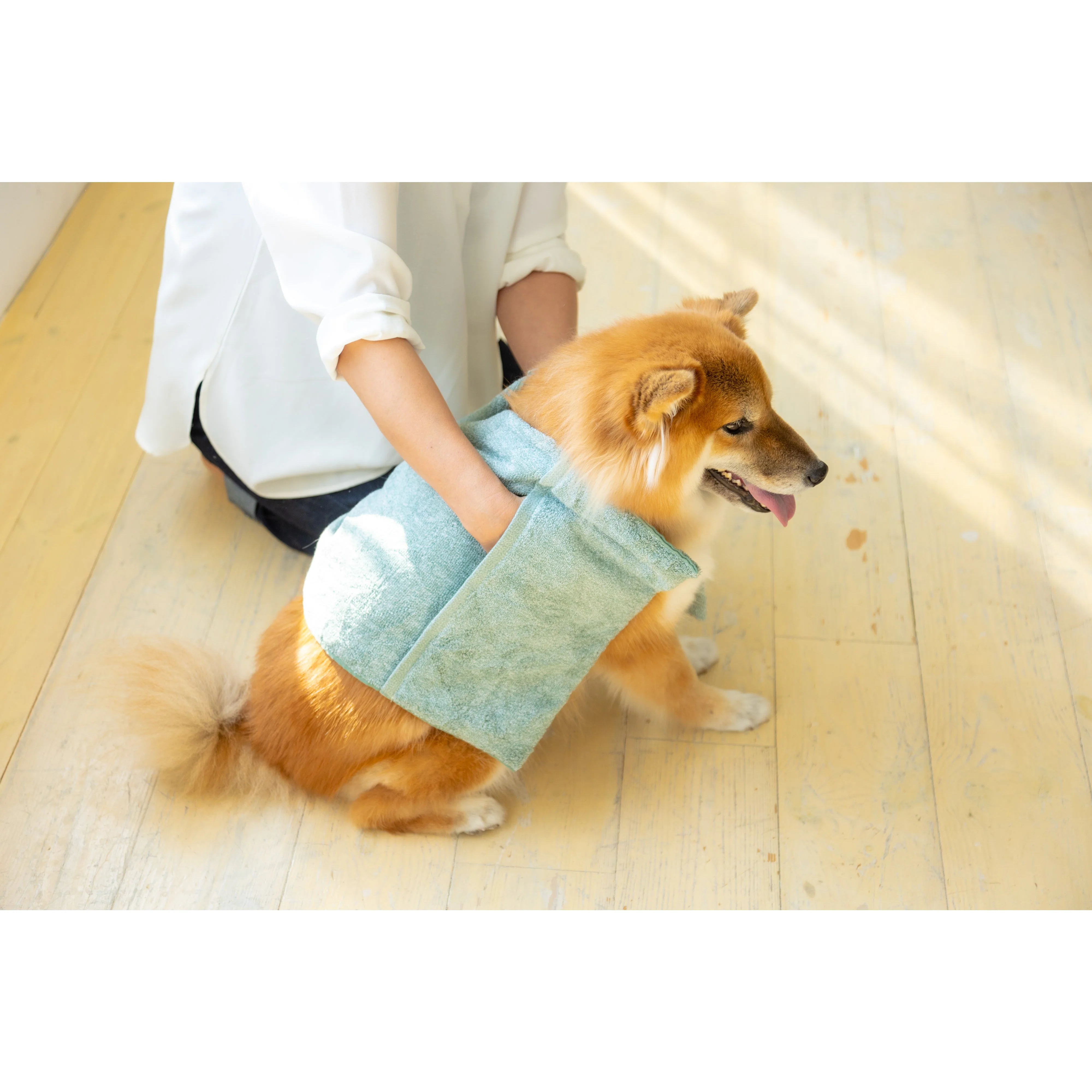 Jogan Pet Towel Super Absorbant Bath Towel for Pets Green 34×78cm - Image 11