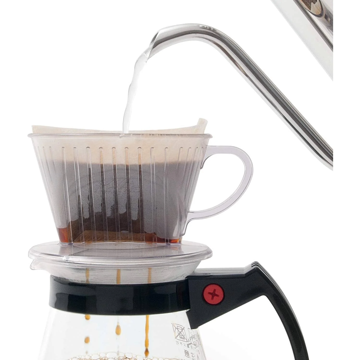 Kalita Plastic Coffee Dripper Pour-Over Brewer for 2-4 Cups 102 Clear - Image 4