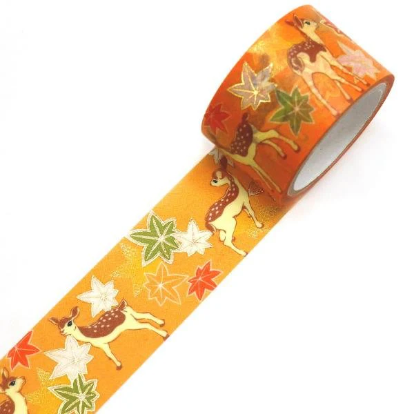Kamiiso Kimono Washi Tape Deer Maple Leaf Pattern Masking Tape - Image 4