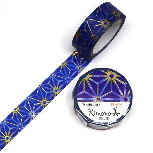 Kamiiso Kimono Washi Tape Hemp Leaf Pattern Masking Tape - Image 5