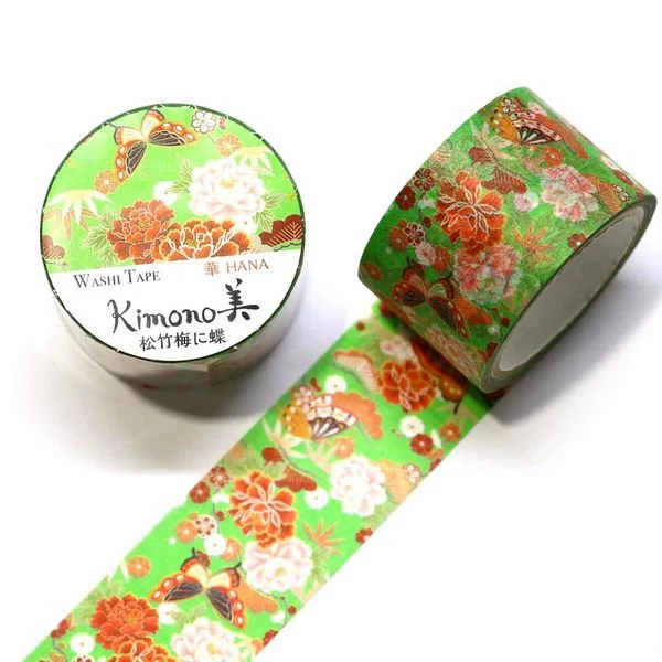 Kamiiso Kimono Washi Tape Kyoto Flowers Pattern Masking Tape - Image 6
