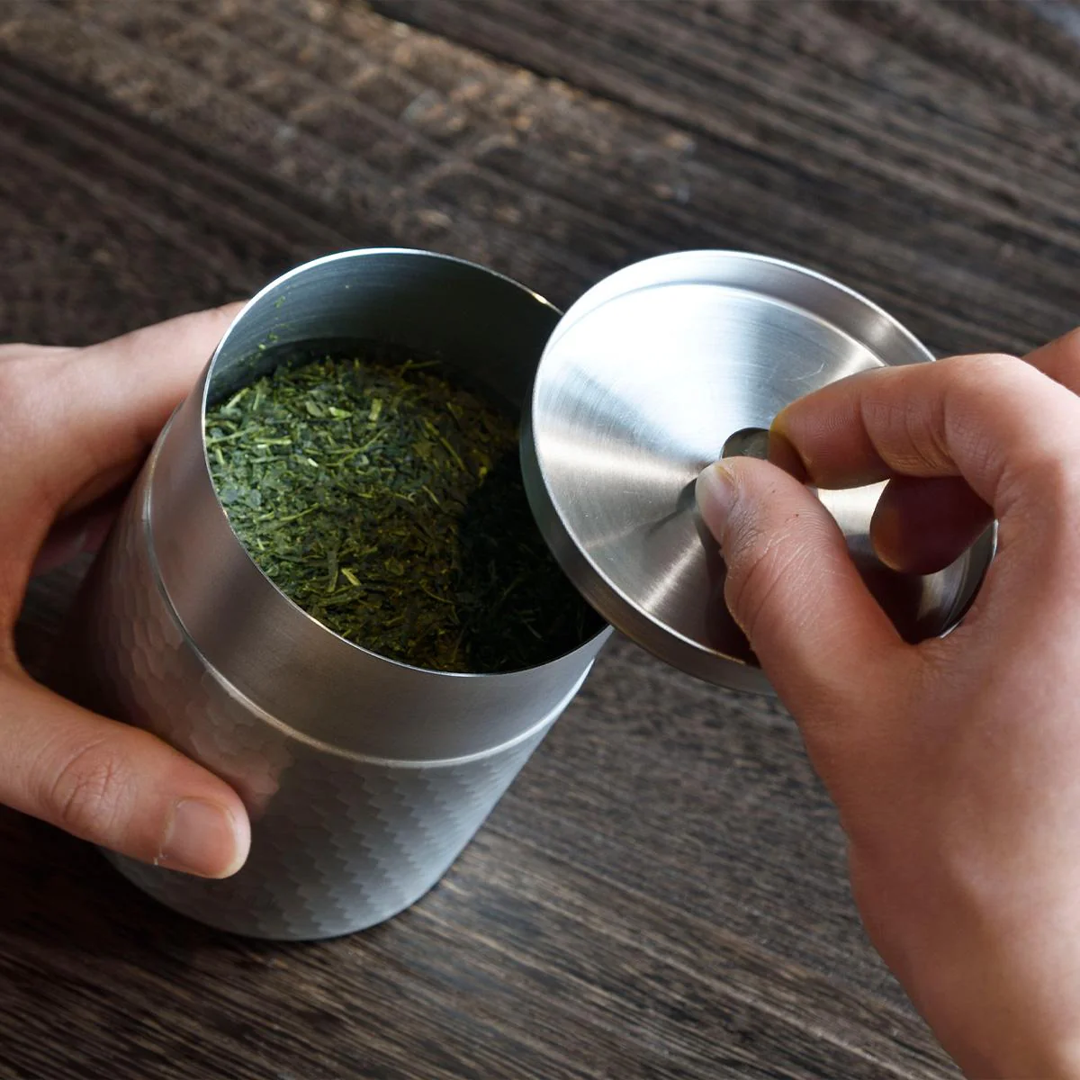 Kogu Stainless Steel Tea Caddy Stylish Tea Ceremony Canister 10.8cm - Image 3