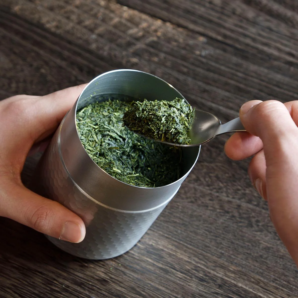 Kogu Stainless Steel Tea Caddy Stylish Tea Ceremony Canister 10.8cm - Image 4