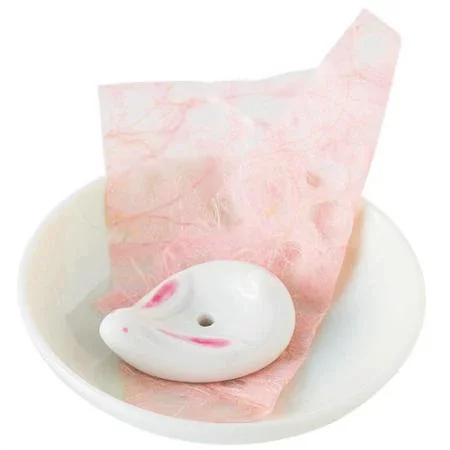 Kousaido Ceramic Incense Burner Rabbit-Shaped Incense Holder & Plate - Image 6