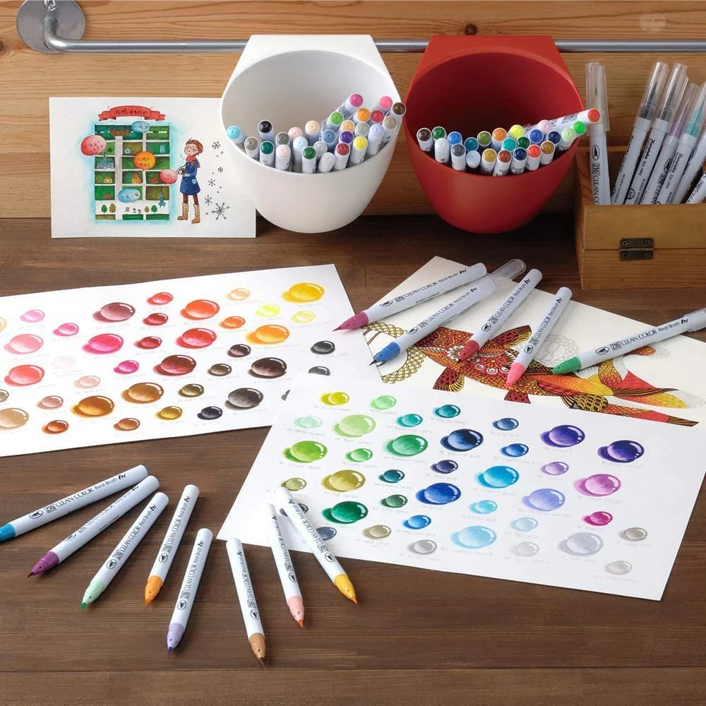 Kuretake ZIG Clean Color Real Brush Marker 48 Colors RB-6000AT/48V - Image 3