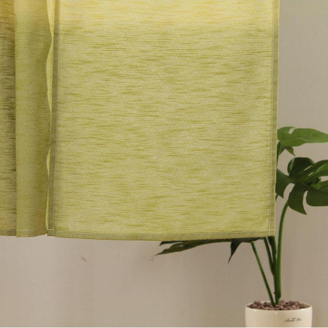 Noren Hand Printed Green Matcha Shading Pattern Door Linen Curtain - Image 4