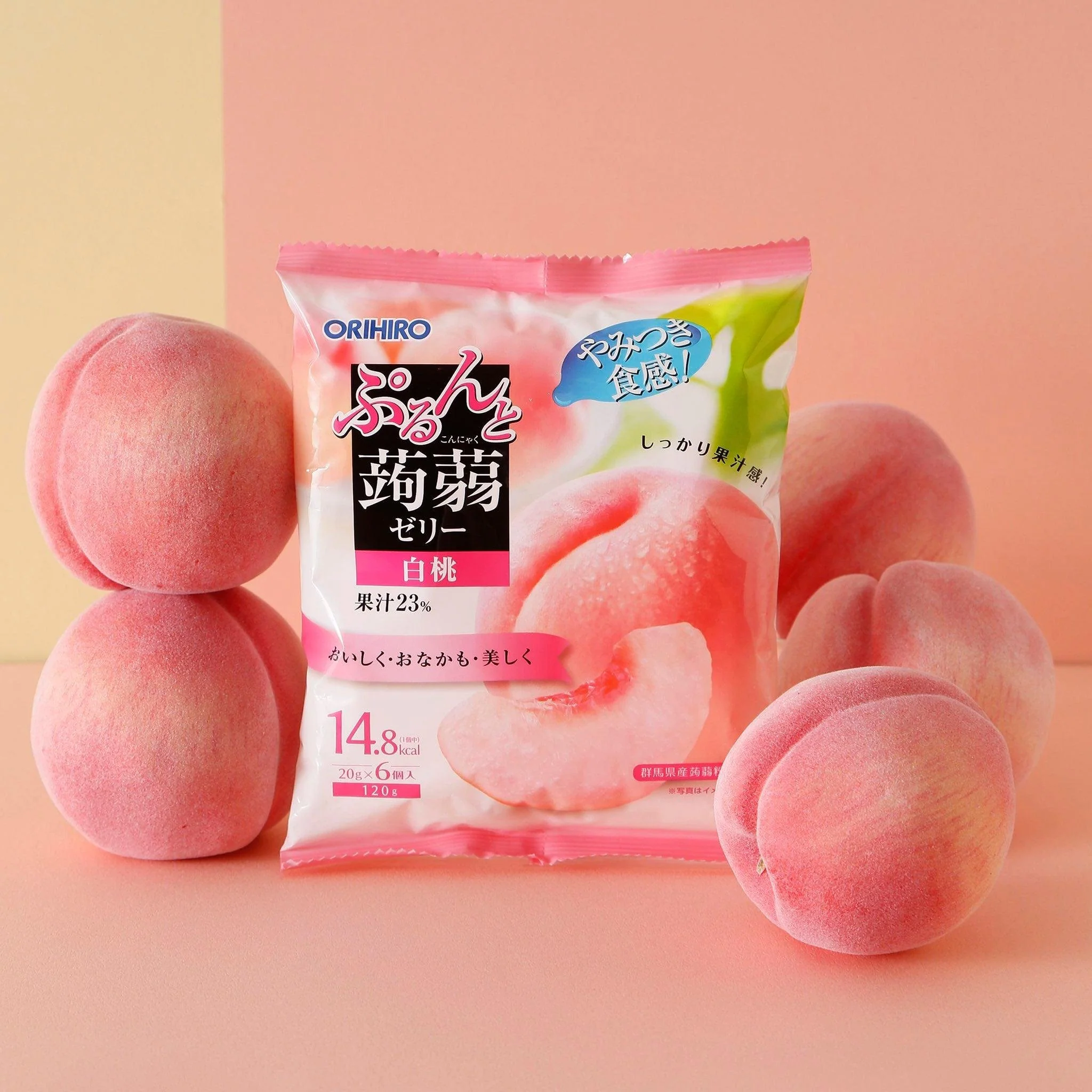 Orihiro Konjac Fruit Jelly Peach Flavor Low Calorie Snack 120g - Image 4