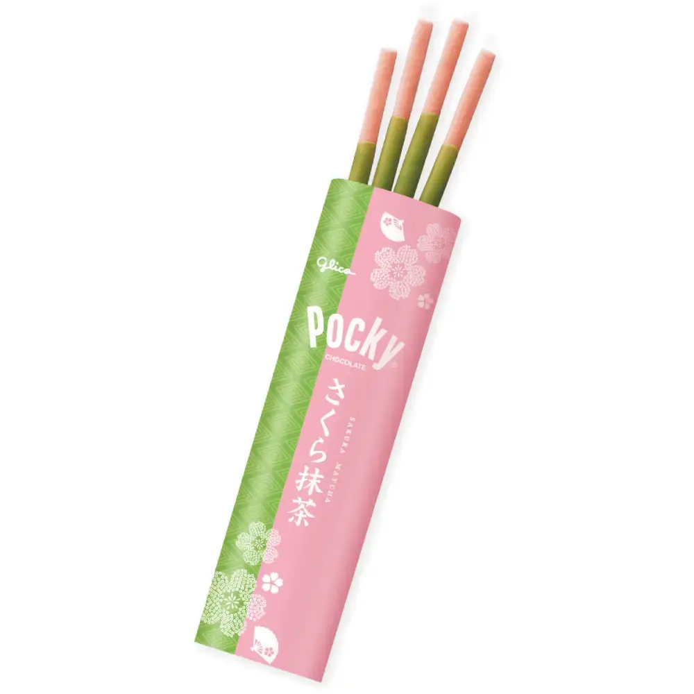 Pocky Sakura Matcha Chocolate Thin Biscuit Sticks 8 ct. (Pack of 3) - Image 3