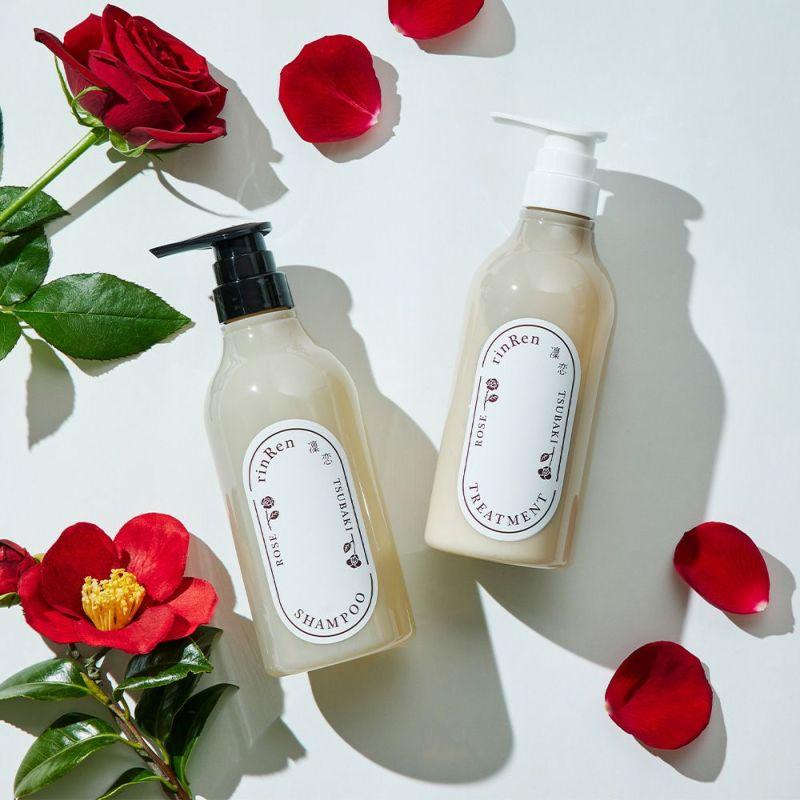 RinRen Treatment Rose & Tsubaki Vegan Hair Repair Treatment 480ml - Image 2