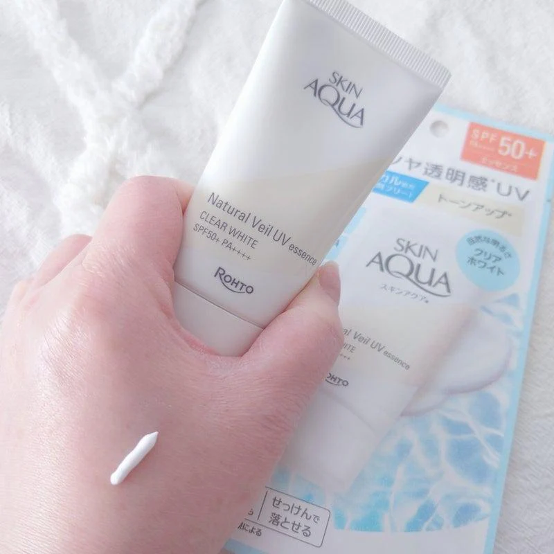 Skin Aqua Natural Veil UV Essence Clear White Sunscreen SPF50+ 50g - Image 2