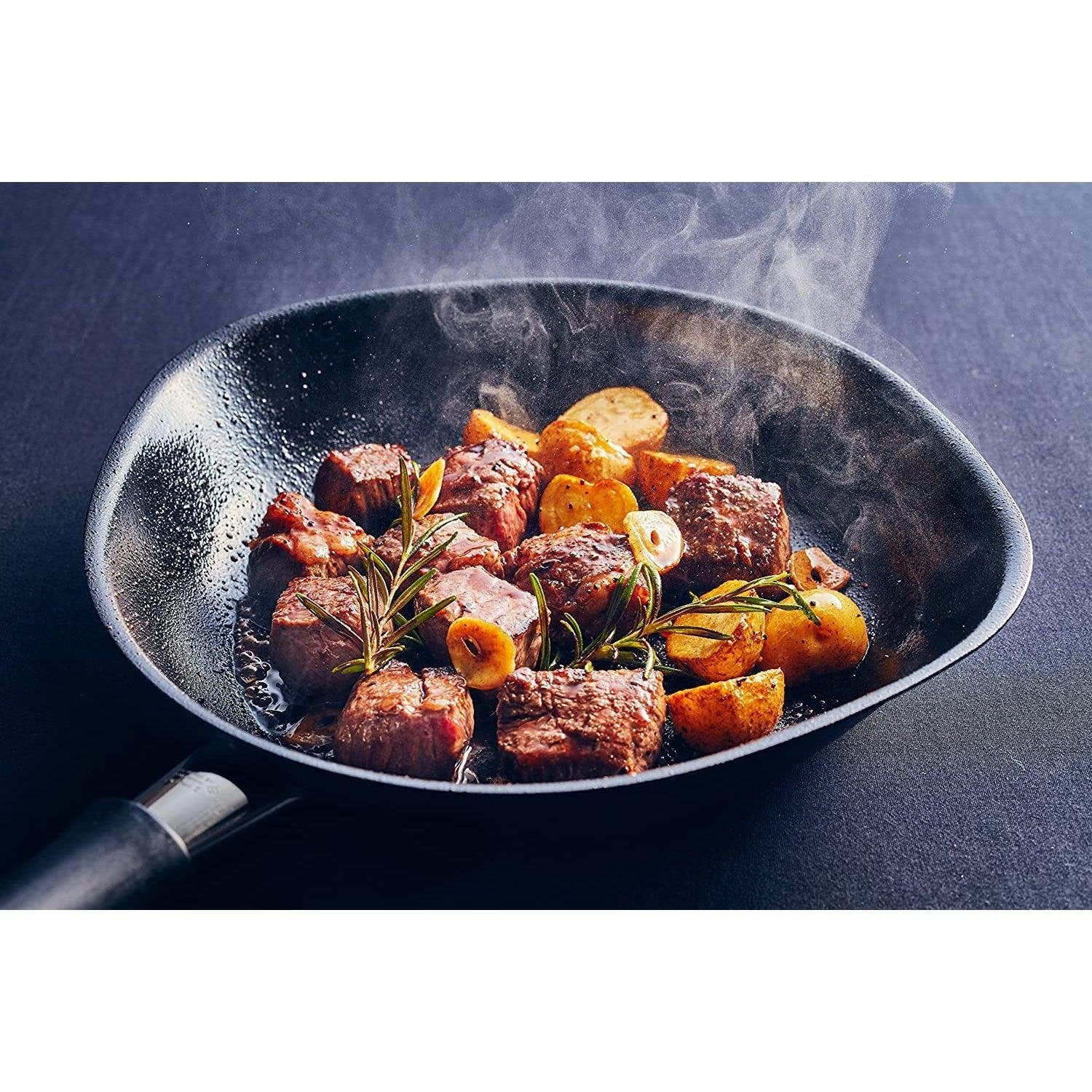 Sori Yanagi Iron Frying Pan Magma Plate with Stainless Steel Lid 25cm - Image 2