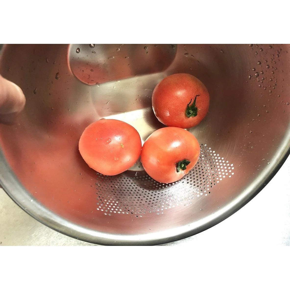 Maruefu Stainless Steel 3-Way Rice Washing Bowl With Strainer - Image 5