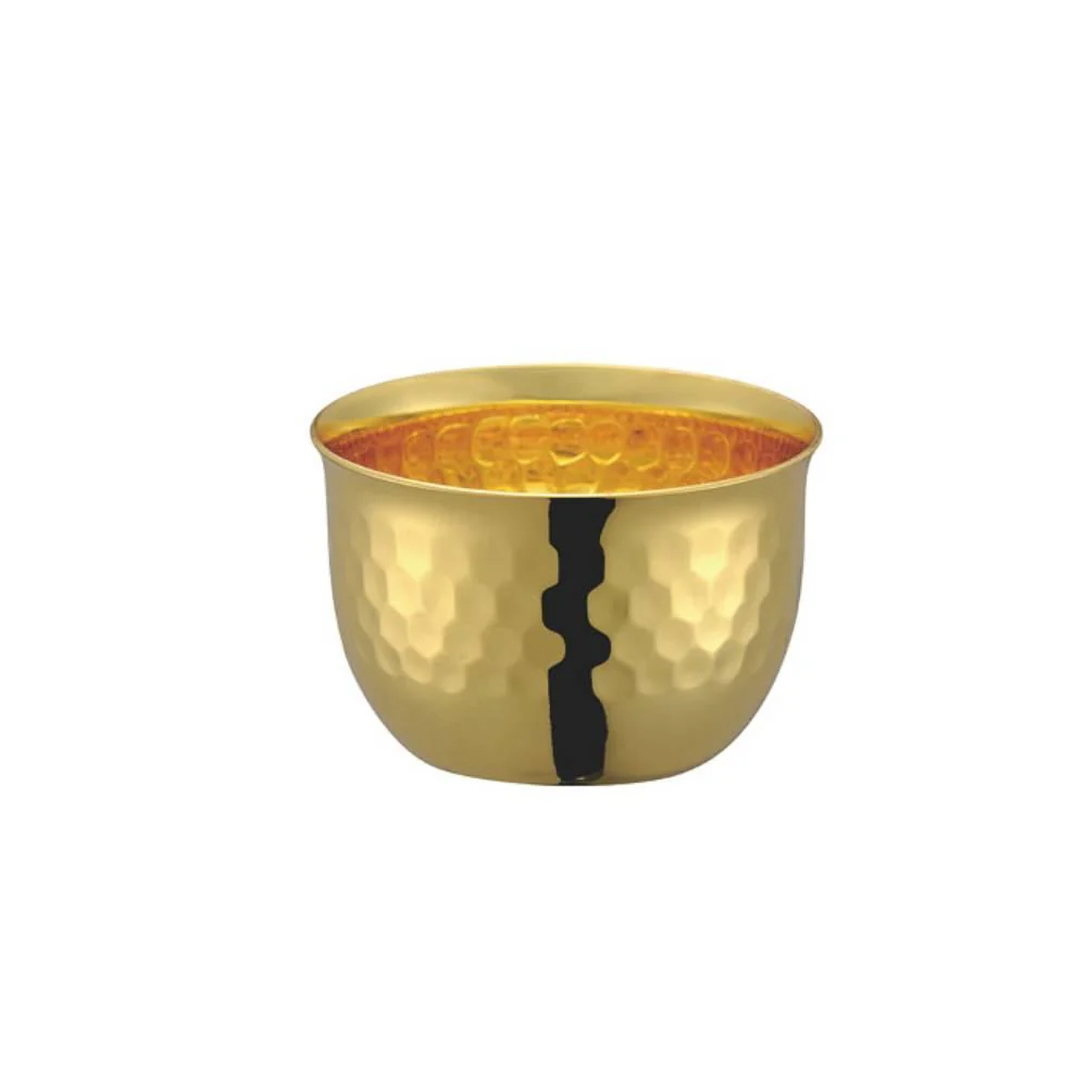 Tanabe Hand Hammered 24K Gold Plated Copper Sake Cup Pair 90ml - Image 3