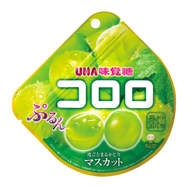 UHA Mikakuto Kororo White Muscat Grape Gummy Candy 48g (Pack of 6) - Image 3