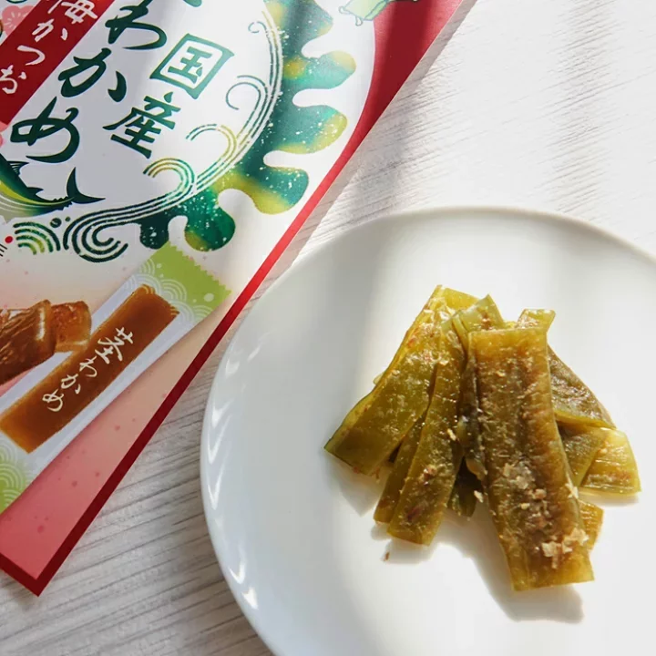 Sokan Ume Plum & Bonito Flavored Wakame Stems Seaweed Snack 63g (Pack of 3) - Image 2