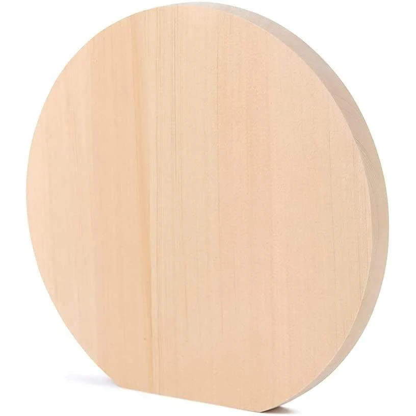 Umezawa Round Hiba Cypress Wood Cutting Board Knife-Friendly - Image 5
