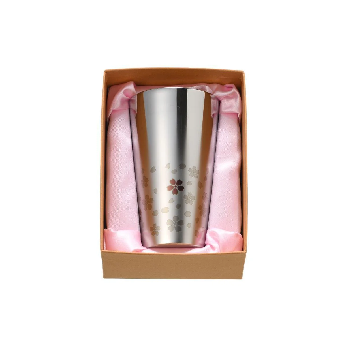 Wahei Freiz Double Wall Tumbler Sakura Pattern Silver - Image 5