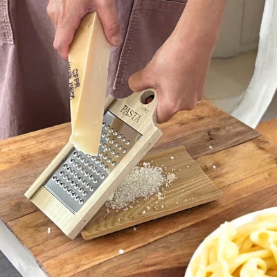Oyanagi Wooden Handled Coarse Powder Cheese Grater With Pasta Measurer - Image 2